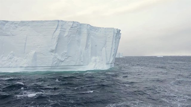 Motion of a tabular iceberg face in Iceberg Alley in Antarctica."""otion of a tabul"