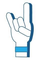 Rock Hand Symbol over white background, colorful design vector illustration