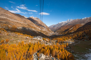Amazing Autumn view of Zermatt Resort, Canton of Valais, Switzerland