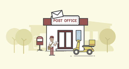 Fototapeta na wymiar Illustration set of post delivery