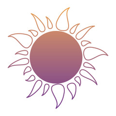 sun shape icon over white background, colorful design. vector illustration