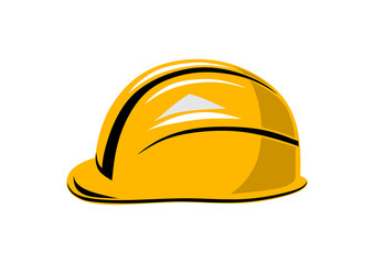 Working yellow helmet (isolated image) protection and safety at work