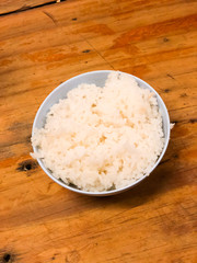 Thailand rice in the blue cup