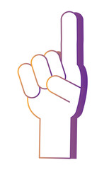 hand pointing up icon over white background, vector illustration