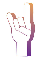 Rock Hand Symbol over white background, colorful design vector illustration