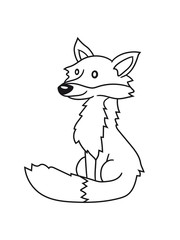 schön sitzend süß niedlich klein kind fuchs schön design cool comic cartoon clipart logo tier wald
