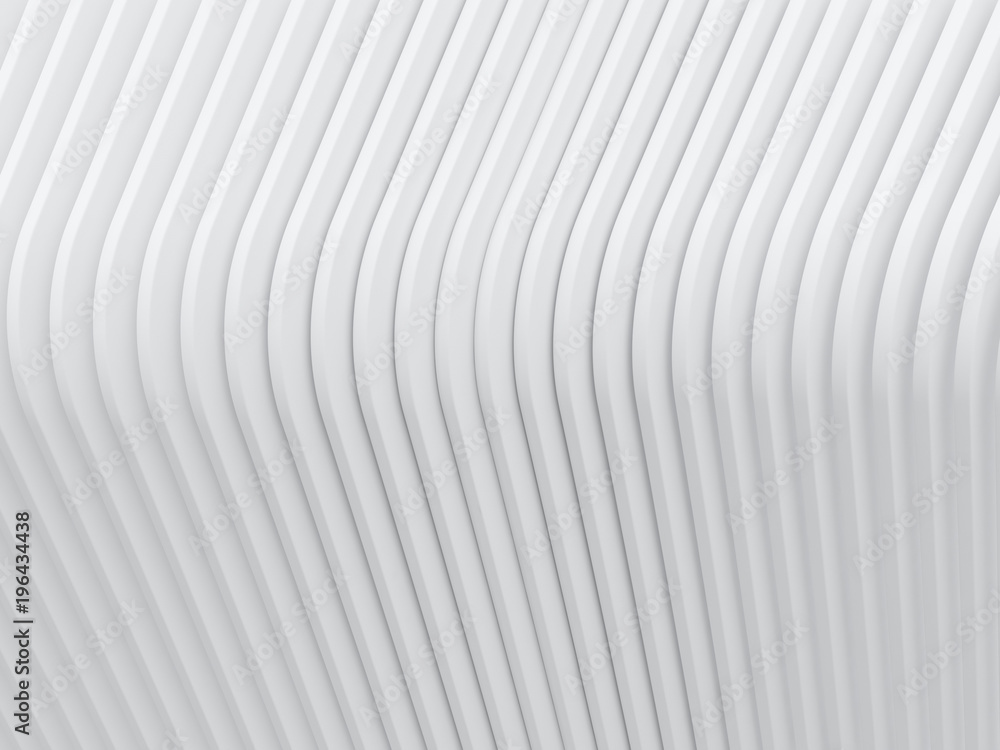 Fototapete abstract of white architectural pattern,concept of future facade design on architecture,3d rendering