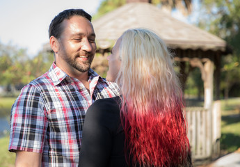 Fototapeta premium husband is amused by wife