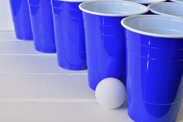 Blue Plastic Drinking Cups