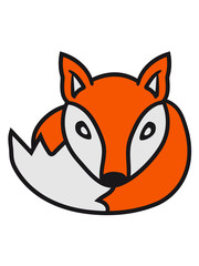rund liegend kugel schlafen fuchs schön design cool comic cartoon clipart logo tier wald