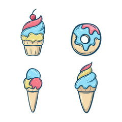 donut with ice cream set 