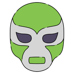wrestling mask icon over white background, colorful design.  vector illustration