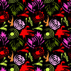 colored abstract seamless pattern in graffiti style. Quality vector illustration for your design