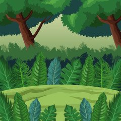 Jungle landscape cartoon vector illustration graphic design vector illustration graphic design