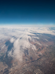 Aerial View of Thin Clouds Covering City