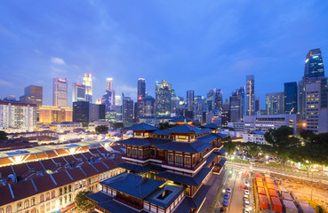Singapore city skyline and landmark