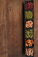 collection of different legumes for background