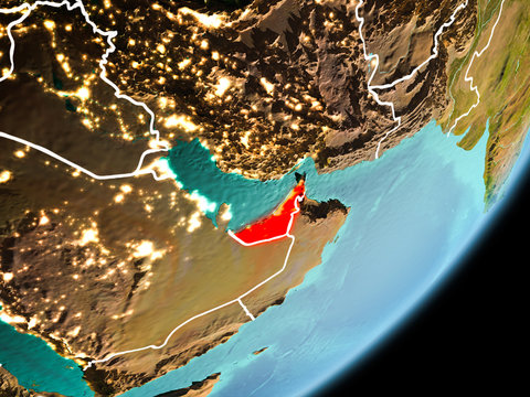 Orbit view of United Arab Emirates
