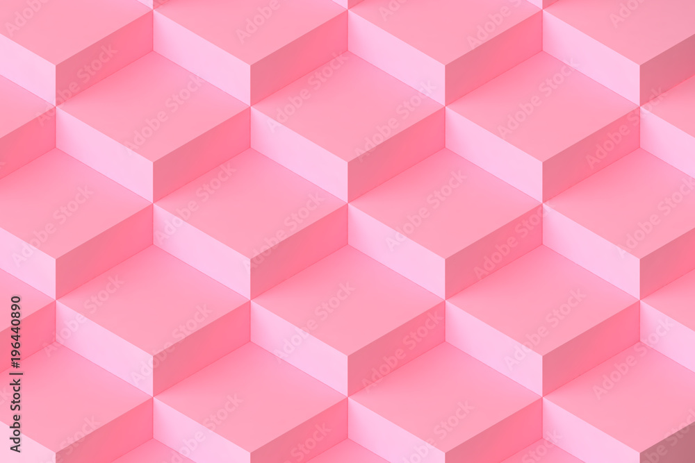 Poster pink square modular abstract background 3d rendering
