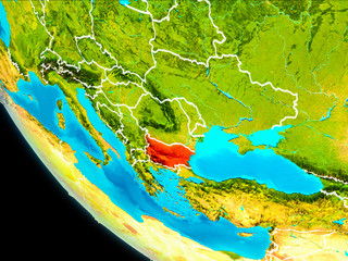 Bulgaria on Earth from space