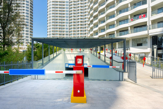 Barrier of a hotels parking lot