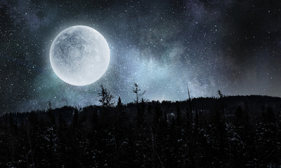Obraz na płótnie Canvas Full moon in sky