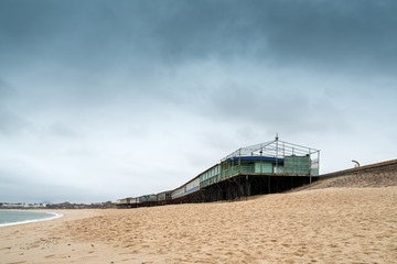 Temporary building by the sea