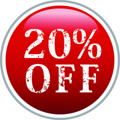 20% Red discount button