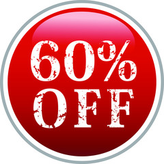 60% Red discount button