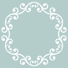 Elegant vector ornament in classic style. Abstract traditional pattern with white oriental elements. Classic vintage pattern