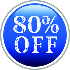 80% Blue discount button