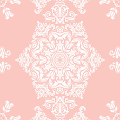 Orient vector classic pattern. Seamless abstract background with vintage white elements. Orient background