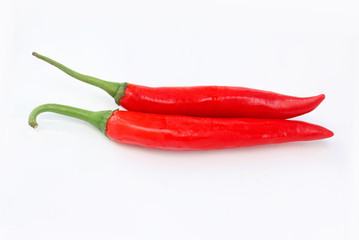 Red chilli on white