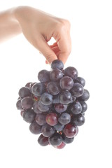 Red grape isolated on white background