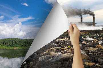 Pollution change concept.