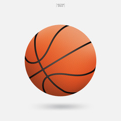Basketball ball on white background. Vector illustration.