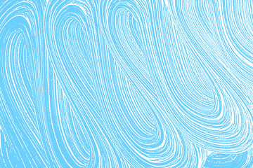 Natural soap texture. Adorable light blue foam trace background. Artistic resplendent soap suds. Cleanliness, cleanness, purity concept. Vector illustration.