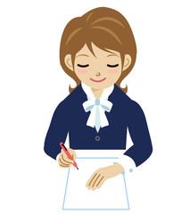 女性　仕事　サイン　契約