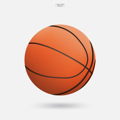 Fototapeta premium Basketball ball on white background. Vector illustration.