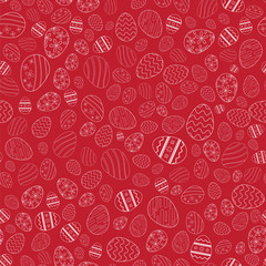 Seamless simple pattern with ornamental eggs. Easter background for printing on fabric, gift wrap and other printing.