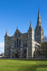 Fototapeta na wymiar View of Salisbury Cathedral, Wiltshire, England