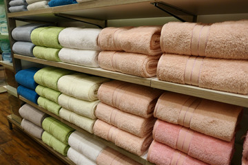 Fototapeta na wymiar Piles of towels