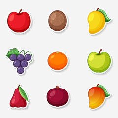 Sticker design for different kinds of fruits