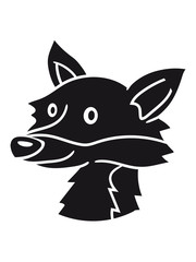 kopf schwarz gesicht süß schön niedlich klein kind fuchs schön design cool comic cartoon clipart logo tier wald