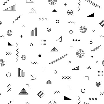 Seamless pattern with memphis style