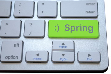 keyboard button with the inscription spring
