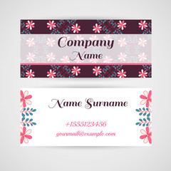 Business Card Doodle Flowers