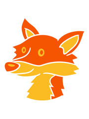 kopf gesicht süß schön niedlich klein kind fuchs schön design cool comic cartoon clipart logo tier wald