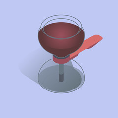 Vector illustration with 3D vacuum coffee maker in isometric flat style