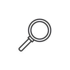 Magnifying glass outline icon. linear style sign for mobile concept and web design. Loupe simple line vector icon. Symbol, logo illustration. Pixel perfect vector graphics